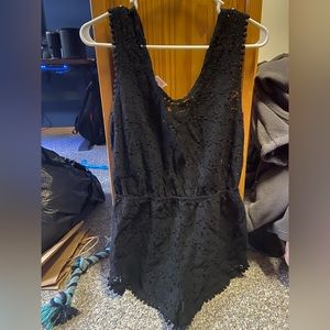 Xhilaration lace, tie back, cover-up romper